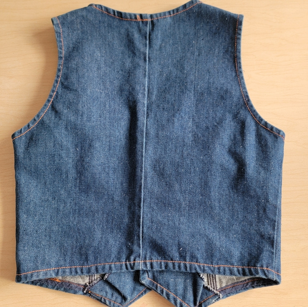 Wrangler Blue Denim Vest Large - Picture 4 of 4